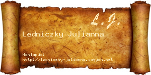 Ledniczky Julianna névjegykártya