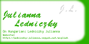 julianna ledniczky business card